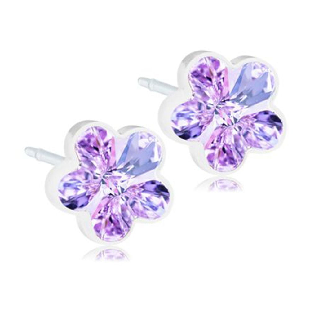 Blomdahl | Nickel Free | Medical Plastic 6mm Flower Stud Earrings | Best Choice For Sensitive Ears