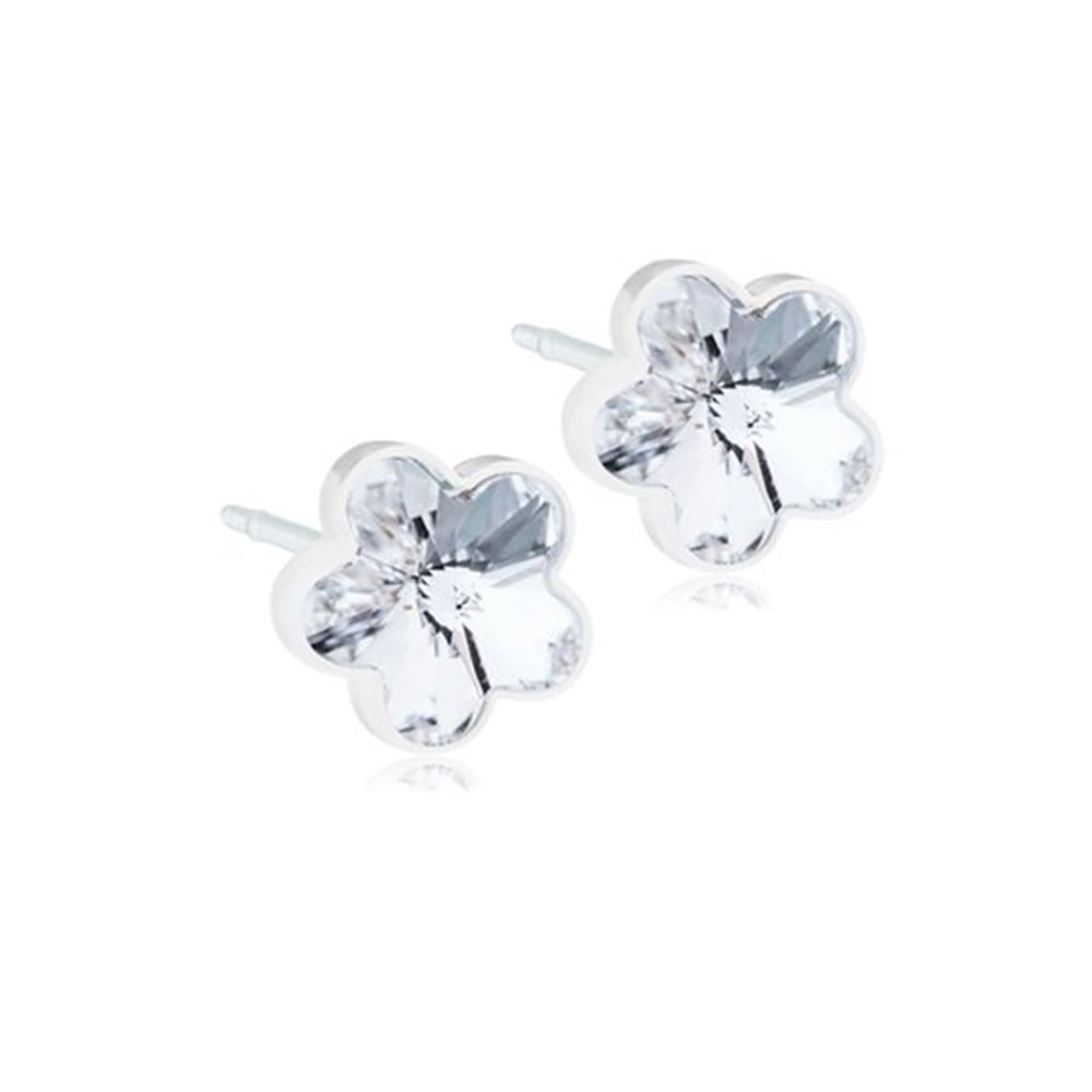 Blomdahl | Nickel Free | Medical Plastic 6mm Flower Stud Earrings | Best Choice For Sensitive Ears