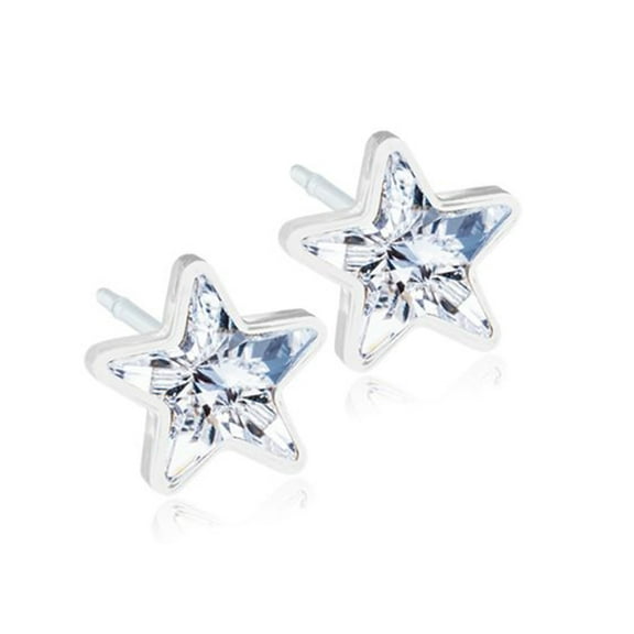 Blomdahl | Nickel Free | Medical Plastic 6mm Star Stud Earrings | Best Choice For Sensitive Ears