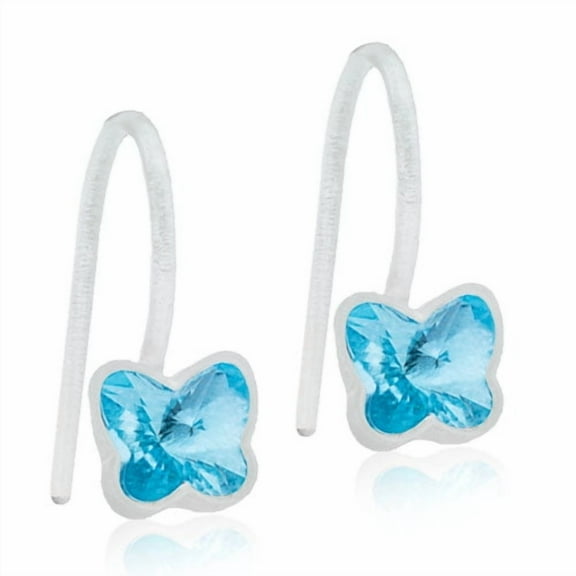 Blomdahl | Nickel Free | Medical Plastic Butterly Crystal Pendant Earrings | Best Choice For Sensitive Ears
