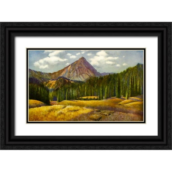 Blomfield, James 18x13 Black Ornate Wood Framed with Double Matting Museum Art Print Titled - Mount Baldy from Rod Gun and Perch 1914