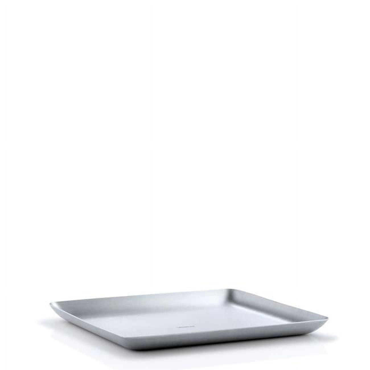 Sleek Modern Matte Stainless Steel Serving Tray