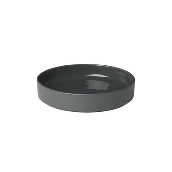 Blomus 63716.4 8 in. PILAR Deep Dessert Plate  Grey - Set of 4