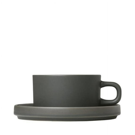 Blomus 63910 6 oz PILAR Tea Cups with Saucers Agave Green - Set of 2