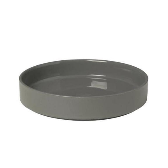 Blomus 63963.4 8 in. Pilar Deep Dessert Plate, Pewter - Set of 4