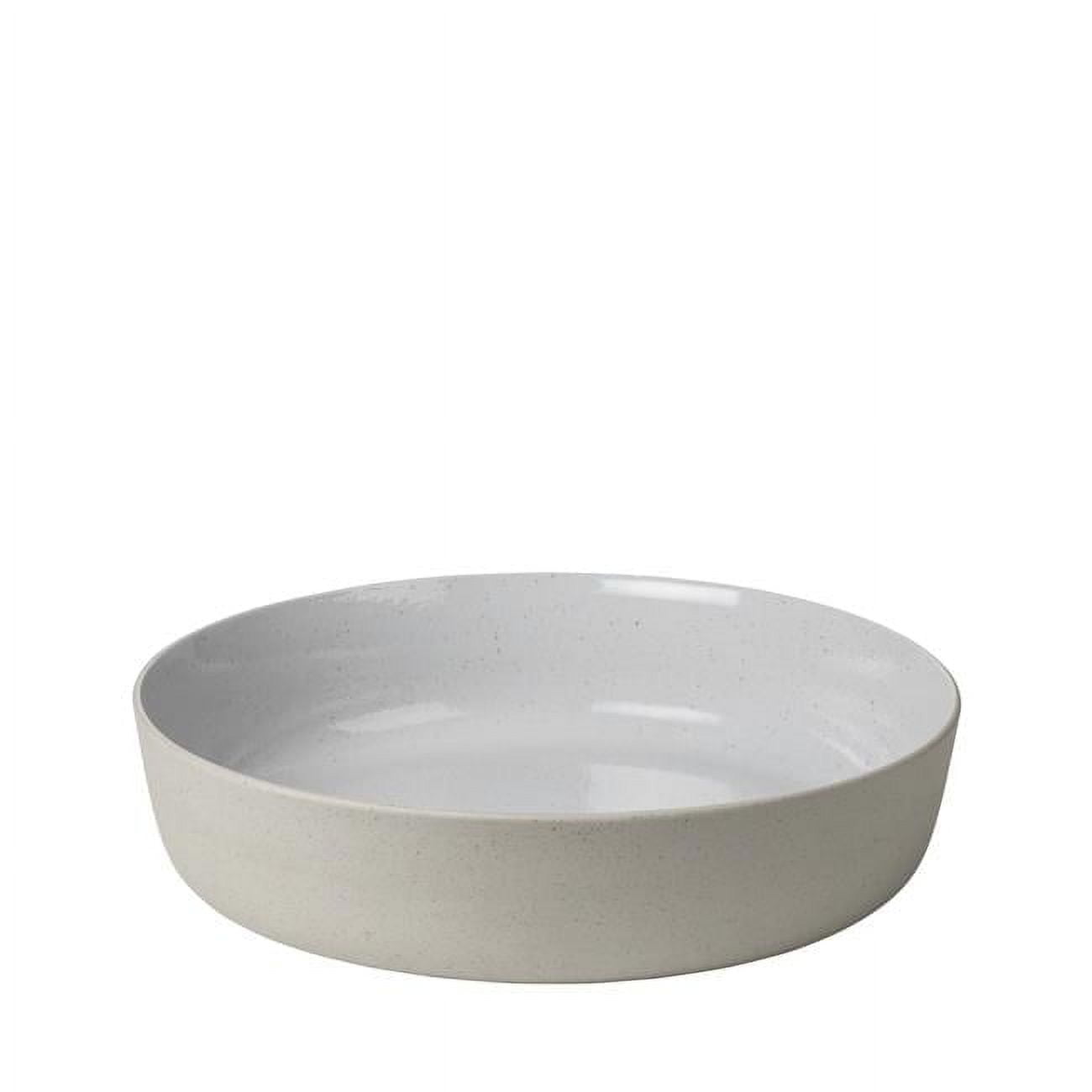 Sablo Beige and Gray Ceramic Round Salad Bowl