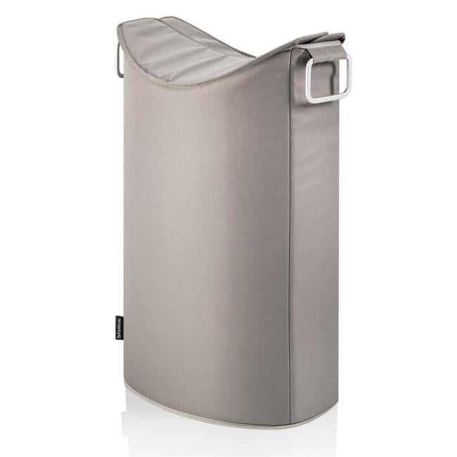 Taupe Triangular Collapsible Laundry Hamper with Lid