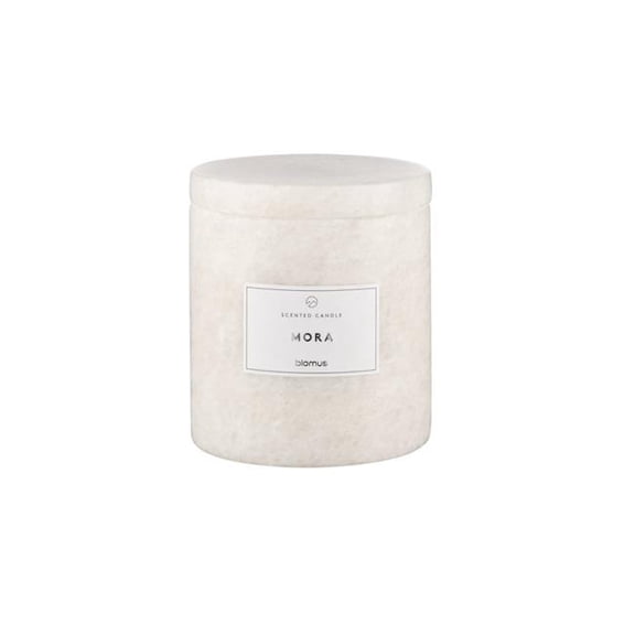 Blomus 65453 FRABLI Scented Candle with Marble Container - Mora Fragrance - Moonbeam & Beige - Small