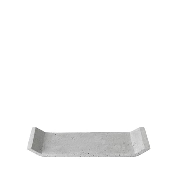 Blomus 65770 12 x 5 in. Moon Decorative Polystone Tray, Light Grey