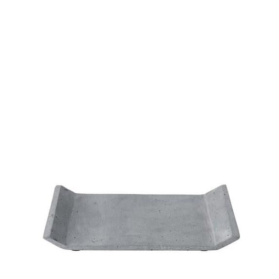 Blomus 65774 12 x 8 in. Moon Decorative Polystone Tray, Dark Grey