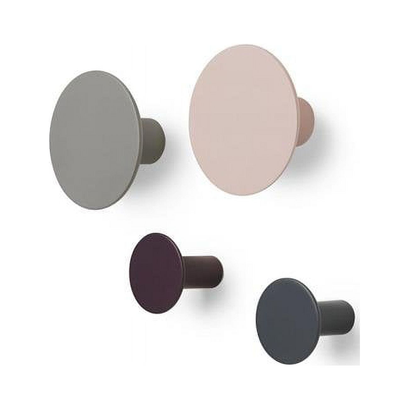 Ponto Set of 4 Multicolor Wall Hooks in Plastic and Metal