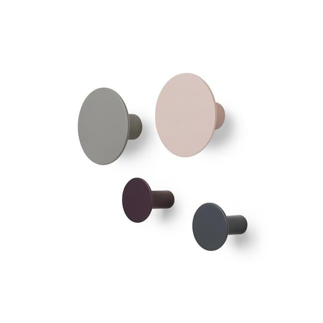 Ponto Set of 4 Multicolor Wall Hooks in Plastic and Metal