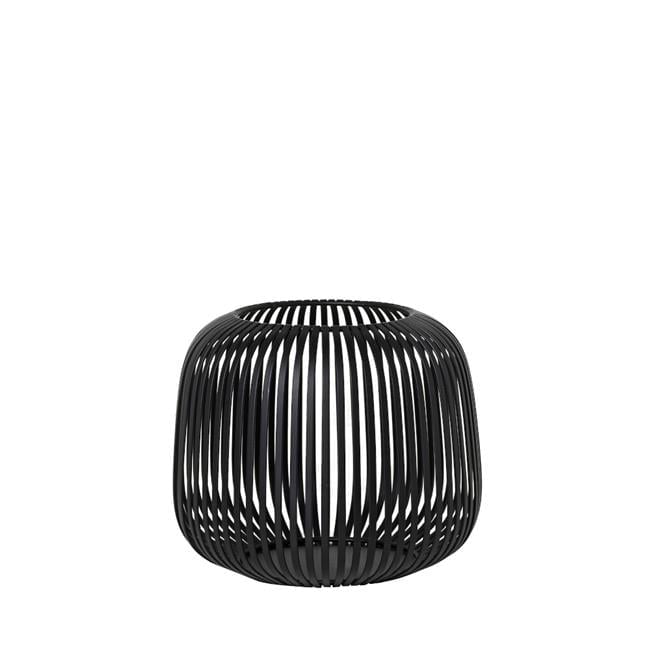 Lito Rustic Black Powder-Coated Steel Hanging Lantern - Small