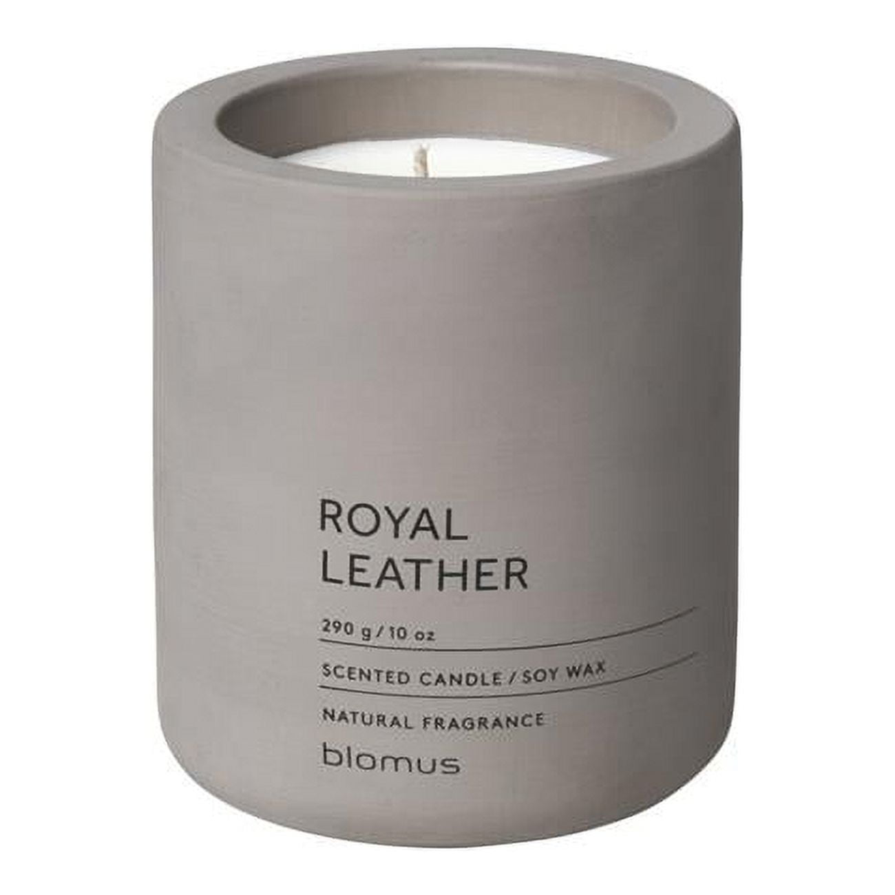 Royal Leather Large White Soy Scented Jar Candle