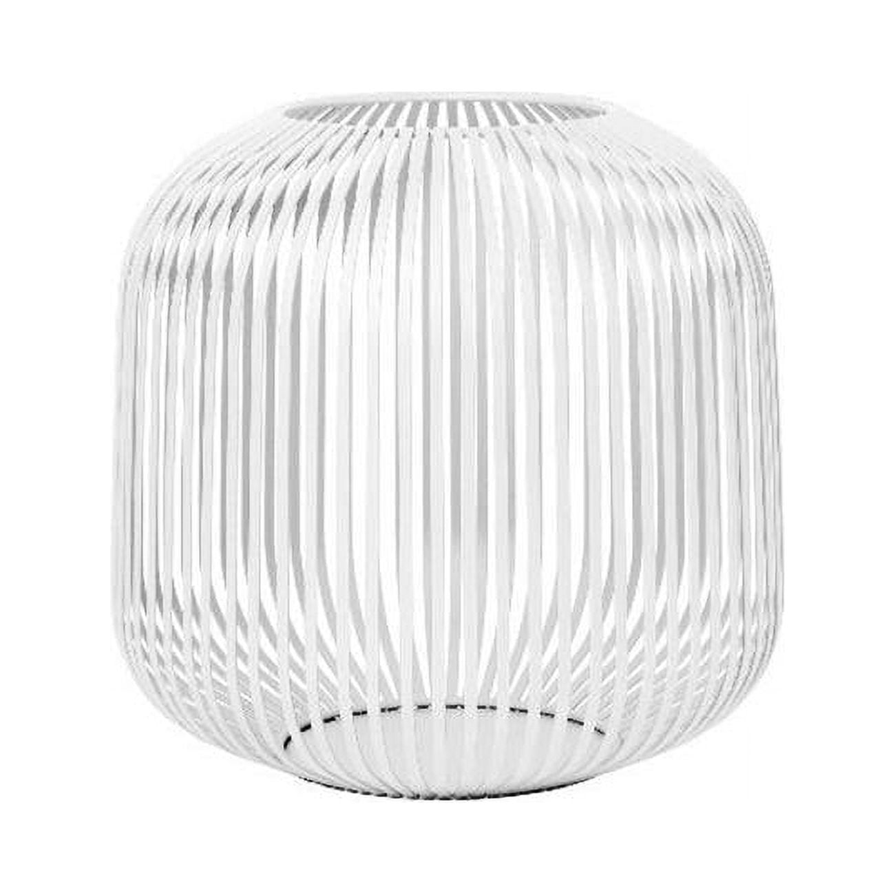 Lito Medium White Hanging Candle Lantern in Powder-Coated Steel