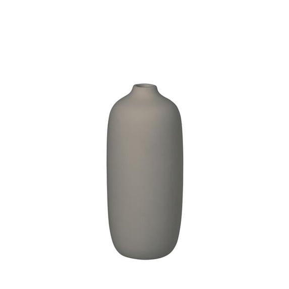 Blomus 66242 3 x 7 in. Ceola Ceramic Vase, Satellite Taupe