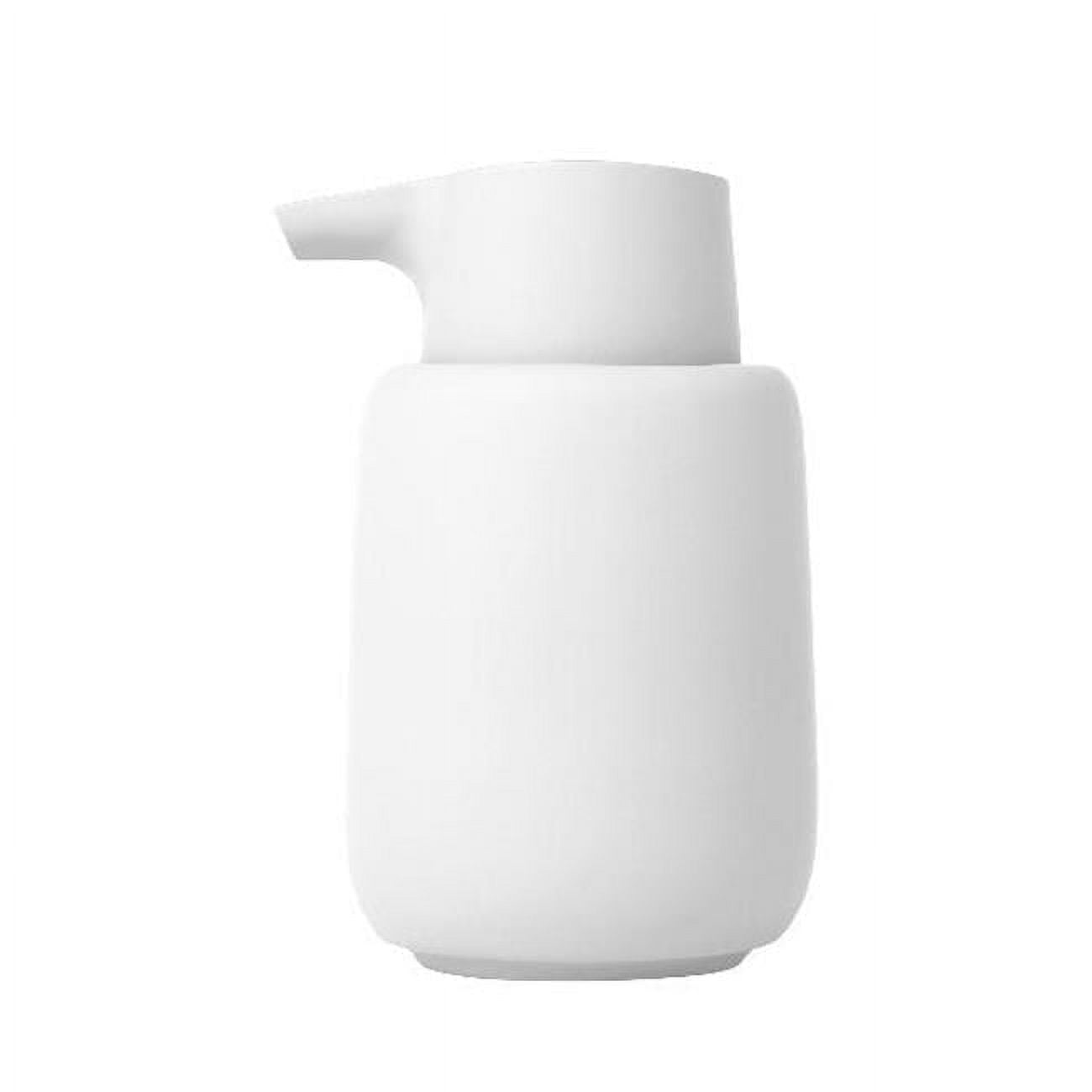 White Ceramic and Silicone Soap Dispenser with Matte Finish