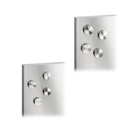Blomus 66784 MURO Set of 4 Magnets Stainless Steel with anti-scratch base-25 cm