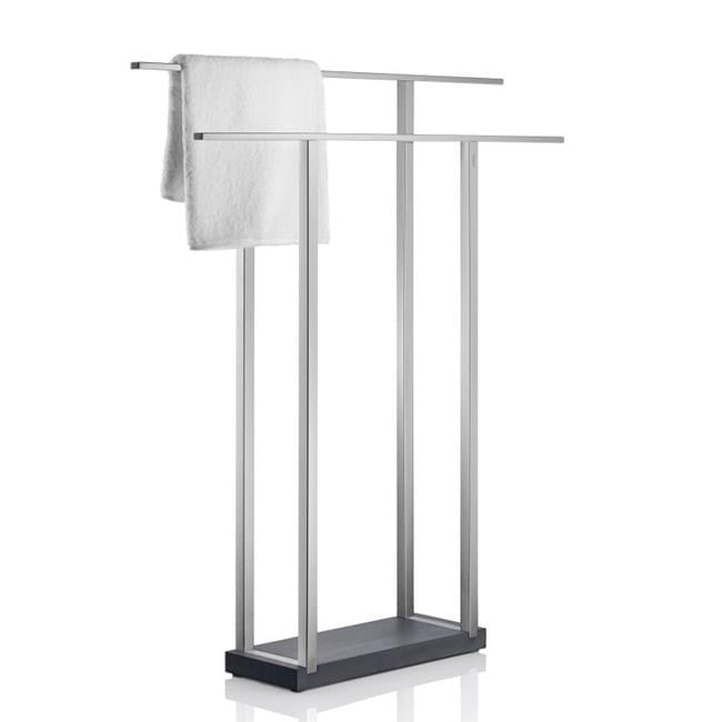 Polished Stainless Steel Freestanding Double Towel Rack