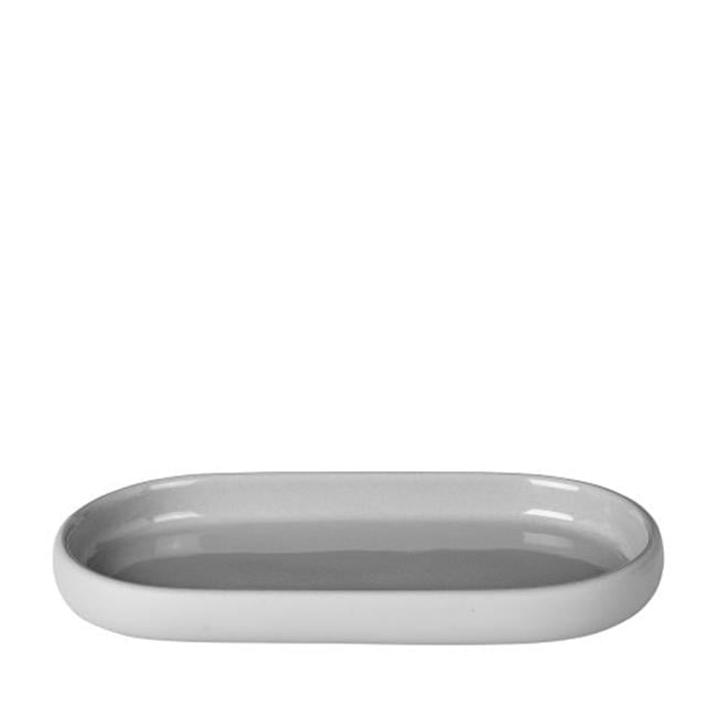 Sono Oval Silky Matte Ceramic Bathroom Tray - Microchip