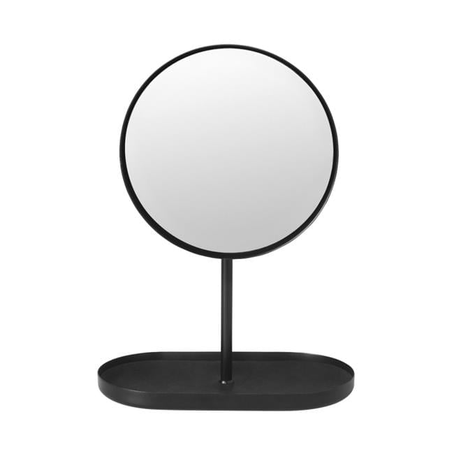 Modo Gray Titanium-Coated Steel Vanity Mirror with Tray