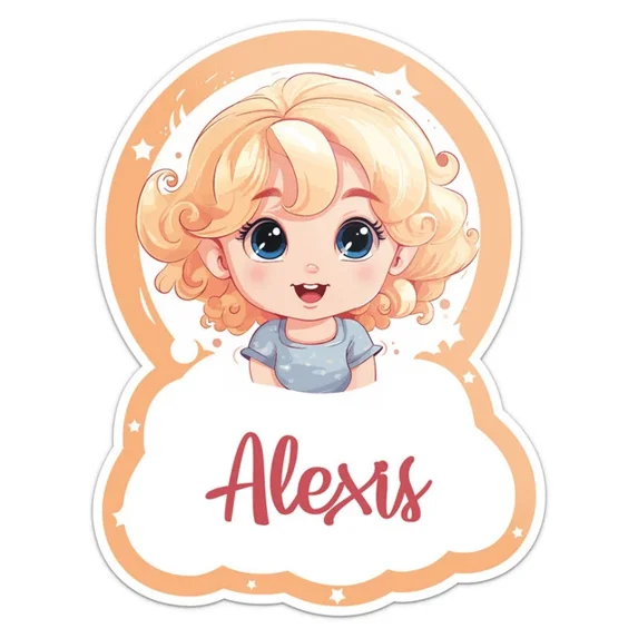 Blond Baby Girl Alexis Sticker Phone Decal Water Bottle Stickers Car ...