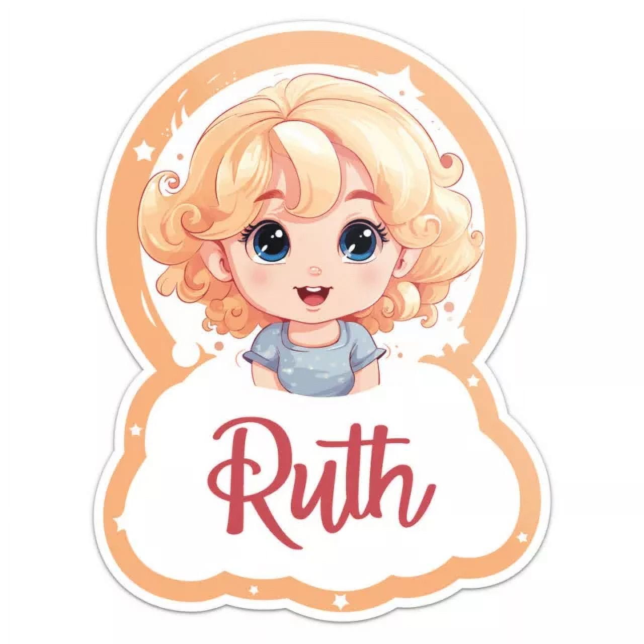 Blond Baby Girl Ruth Sticker Phone Decal Water Bottle Stickers Car ...