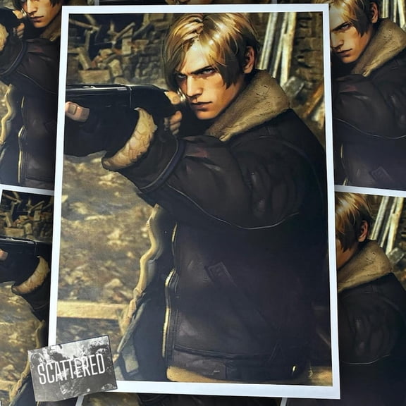 Blond Survival Action Game Character With Shotgun Intense Combat Scene Poster Wall Art Decor 12x18 UNFRAMED