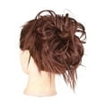 thumbnail image 1 of Blonde And Brown High Temperature Silk Synthetic Messy Hair Tie Elastic Band Bun Wig Fiber Natural, 1 of 4