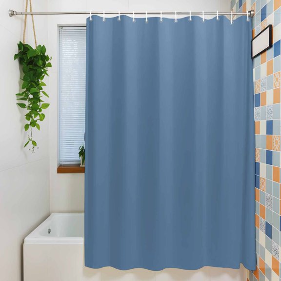Blonde Blue Pure Color Shower Curtain for Bathroom, Minimalist Style Waterproof Shower Curtains Washable Quick Dry with Hooks Bathtub Curtains 36x72IN