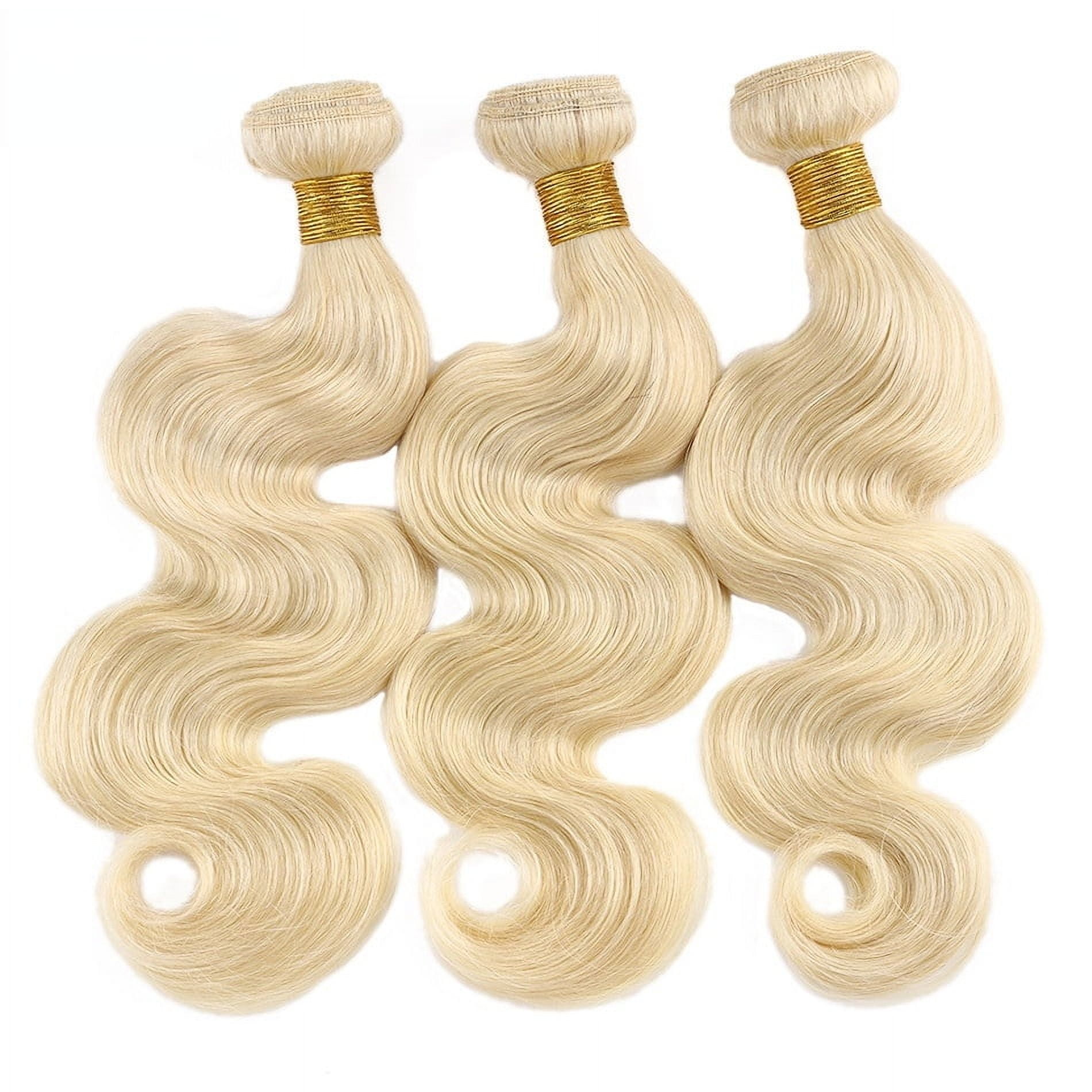 Blonde Bundles Human Hair Silky #613 Blonde Hair Bundles Body Wave 100% Brazilian Human Hair Extensions for Women 20inch