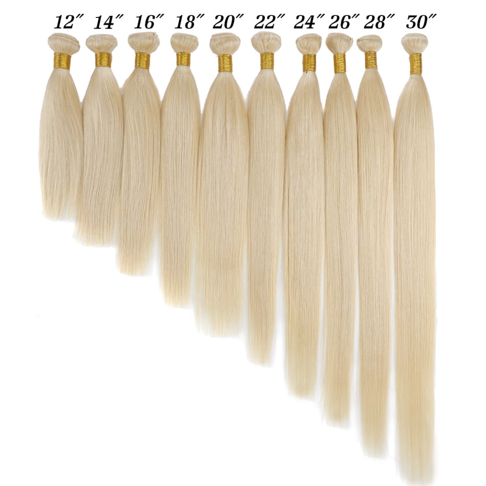 Blonde Bundles Straight Human Hair Weave 100% Brazilian Remy Natural Human Hair Weft Extensions Human Hair Bundles 613# 24inch