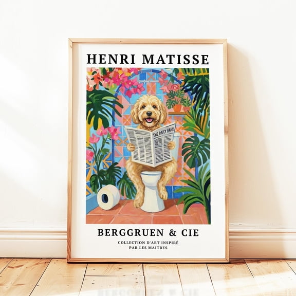 Blonde Cockapoo Bathroom Dog Wall Art Home Decor