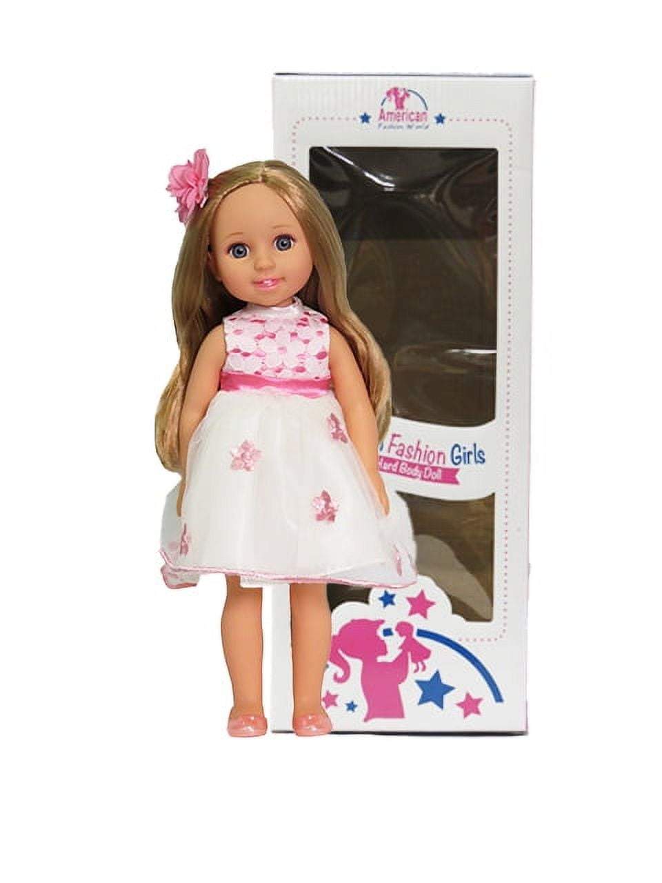 Blonde Hair Blue Eyed 14inch Doll | Alice Boxed & Clothed 14″ Doll | American Fashion World