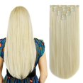 Blonde Hair Extensions Clip Hair Extension 22" 5 Oz Straight Synthetic