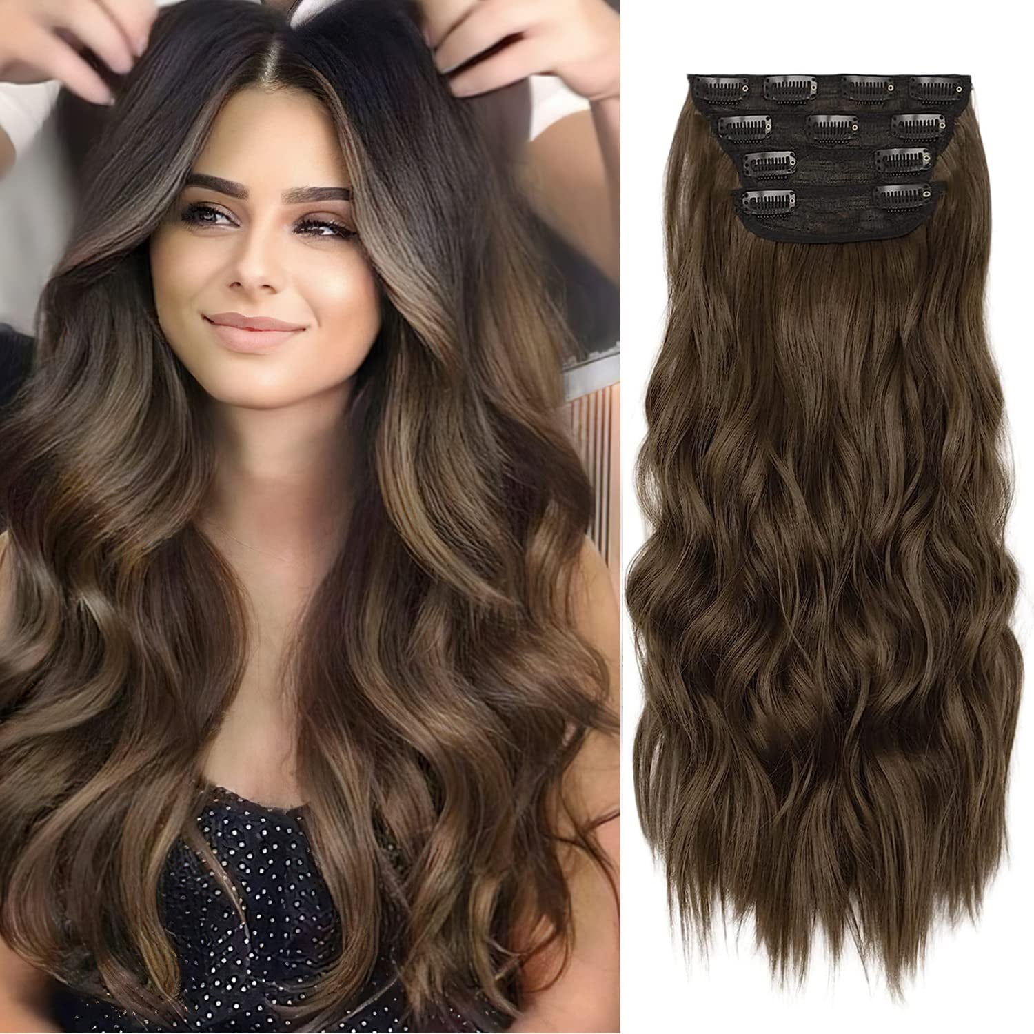 Blonde Hair Extensions Clip ins, 4PCS Curly Clip in Hair Extensions, 20 ...