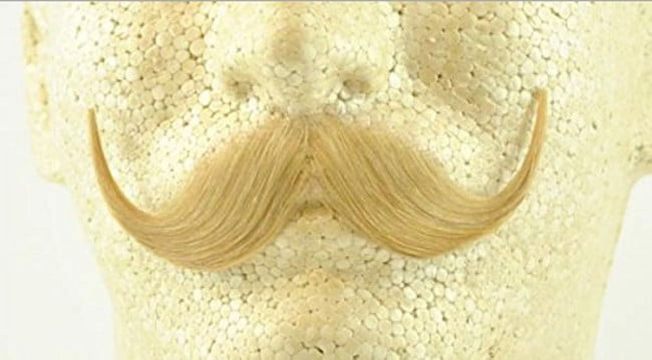 Blonde Handlebar Moustache 100 Human Hair Handle Bar Costume Accessory