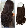 thumbnail image 1 of SAYFUT Hair Extension Ash Blonde Invisible Wire Headband 18/20/22 Inch 4.2-4.4 Oz Long Curly Wavy Synthetic Hairpiece for Women Heat Resistant Fiber No Clip Straight Synthetic Hair, 1 of 8