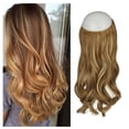 thumbnail image 1 of Blonde Invisible Wire in Hair Extensions Curly Long Synthetic Hairpieces for Women Blonde Hair Piece 20 Inch 4.2 Oz Invisible Headband Wire Fish Line Hidden Extensions, 1 of 8