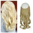 thumbnail image 1 of Blonde Invisible Wire in Hair Extensions Curly Long Synthetic Hairpieces for Women Blonde Hair Piece 20 Inch 4.2 Oz Invisible Headband Wire Fish Line Hidden Extensions, 1 of 8