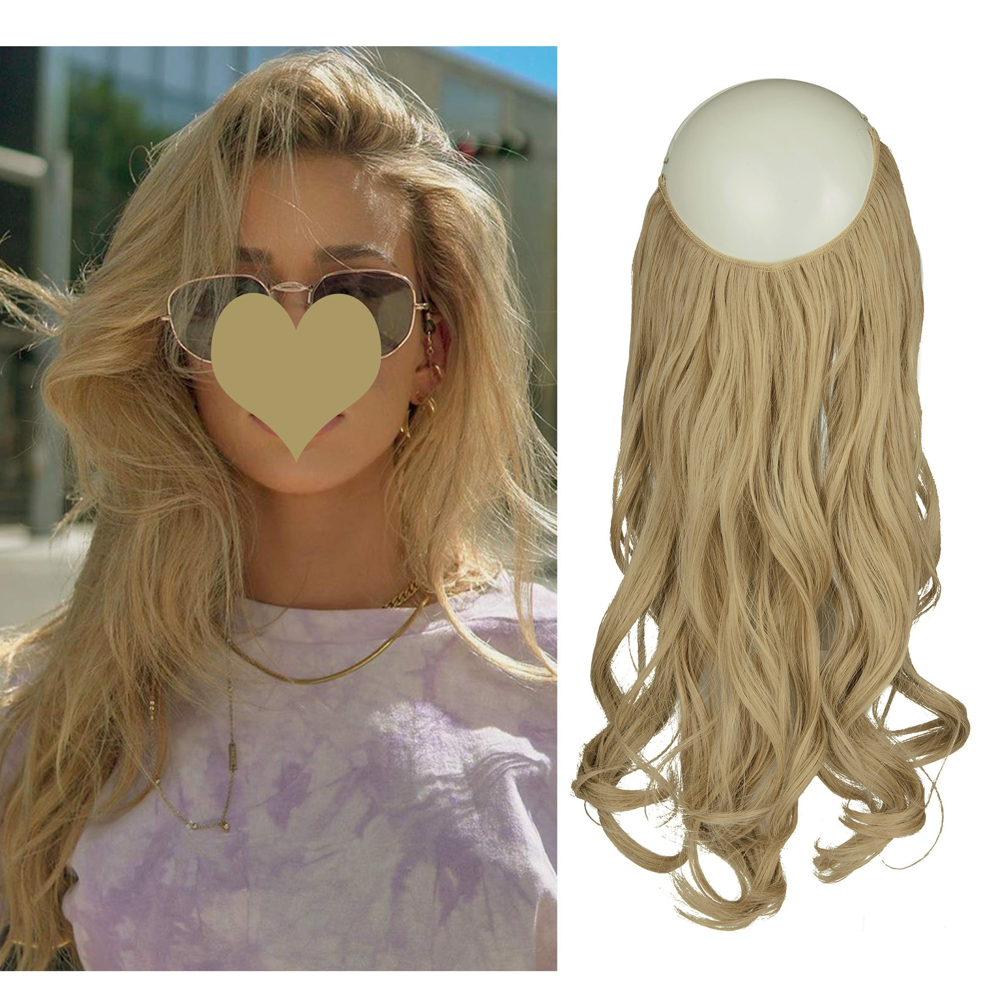 NWT - Invisible wire hair extensions. 15.7” beach blond Amazon.com : REECHO Clip in Hair Extensions, 4PCS Blonde  main image 3