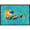 thumbnail image 1 of Blonde Mermaid On Teal Indoor & Outdoor Mat, 18 x 27 in., 1 of 1