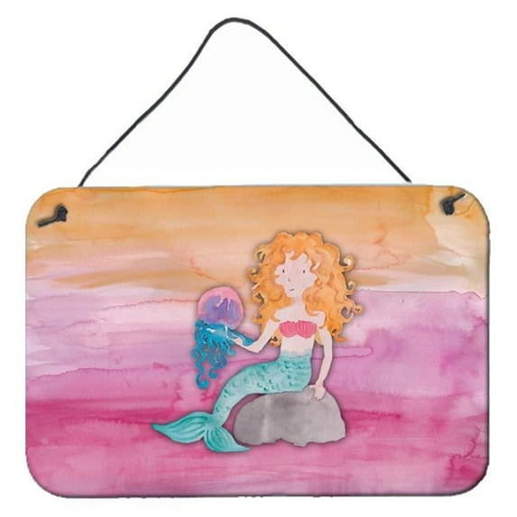 Blonde Mermaid Watercolor Wall or Door Hanging Prints