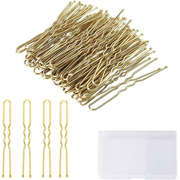 Blonde U Shaped Hair Pins Bobby Pins, Bun Pins Hairpins Hair Styling Pins Hair Clips for Women Girls Thin Thick Fine Hair (100pcs)