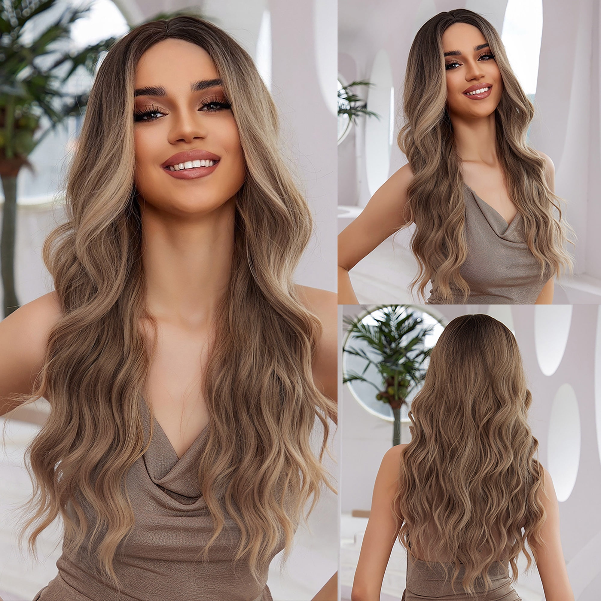 Blonde Wig Middle Part Long Ombre Wig Heat Resistant Kuwait Ubuy