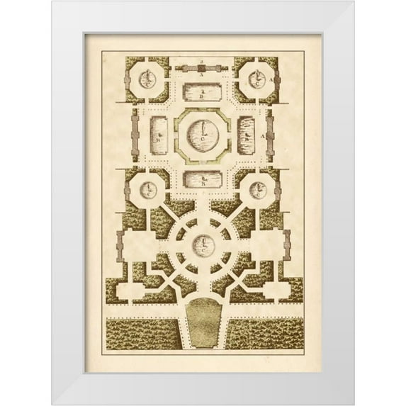 Blondel 18x24 White Modern Wood Framed Museum Art Print Titled - Garden Maze III