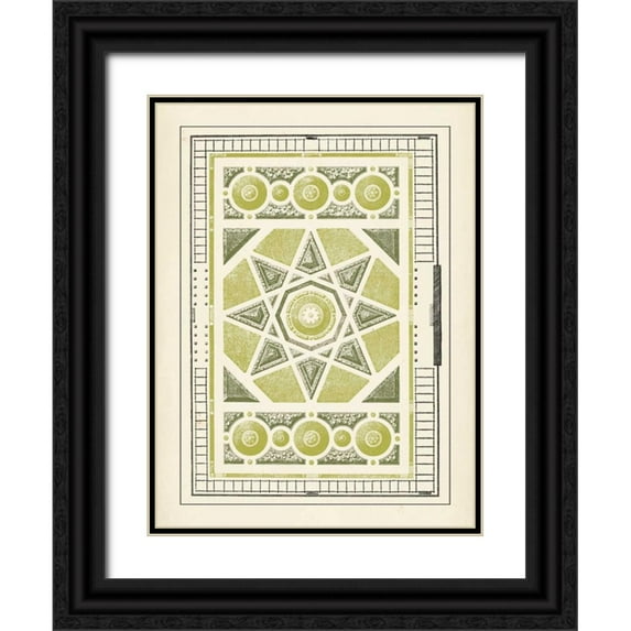 Blondel, J.F. 15x18 Black Ornate Wood Framed with Double Matting Museum Art Print Titled - Green Garden Maze VI
