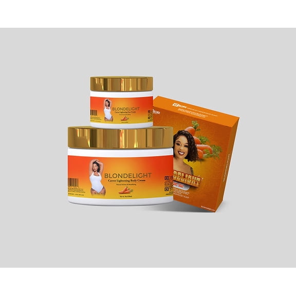 Blondelight Carrot Complete Skincare Set Face & Body Creams plus Soap for Hydration, Brightening, and Radiant Skin | Infused with Carrot Extract and Antioxidants