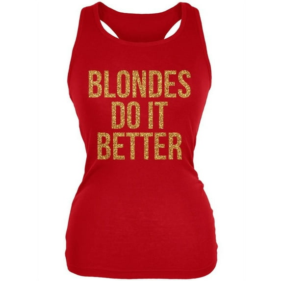 Blondes Do It Better Red Juniors Soft Tank Top - X-Large