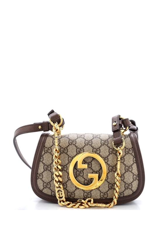 Pre-Owned Blondie NM Chain Flap Bag GG Coated Canvas Small By Rebag